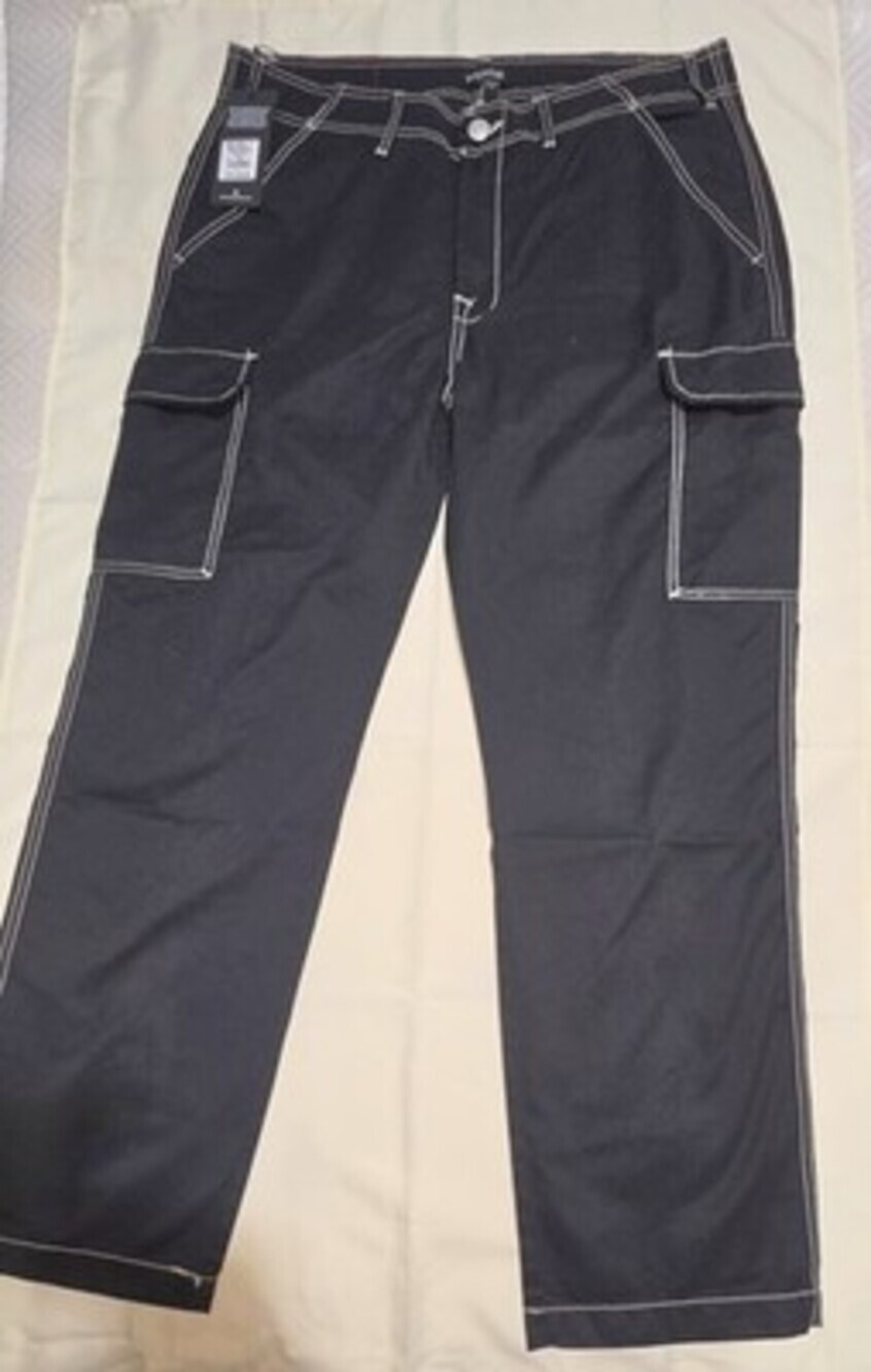 True Religion Bobby Baggy Cargo Pants 36x30 Jet Black NWT sku: 0156